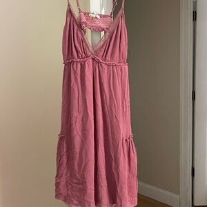 Pink ruffled mini dress